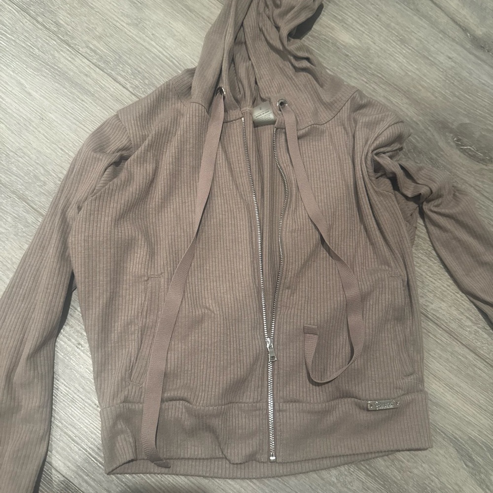 Bombshell Sportswear Brown Zip-Up Hoodie